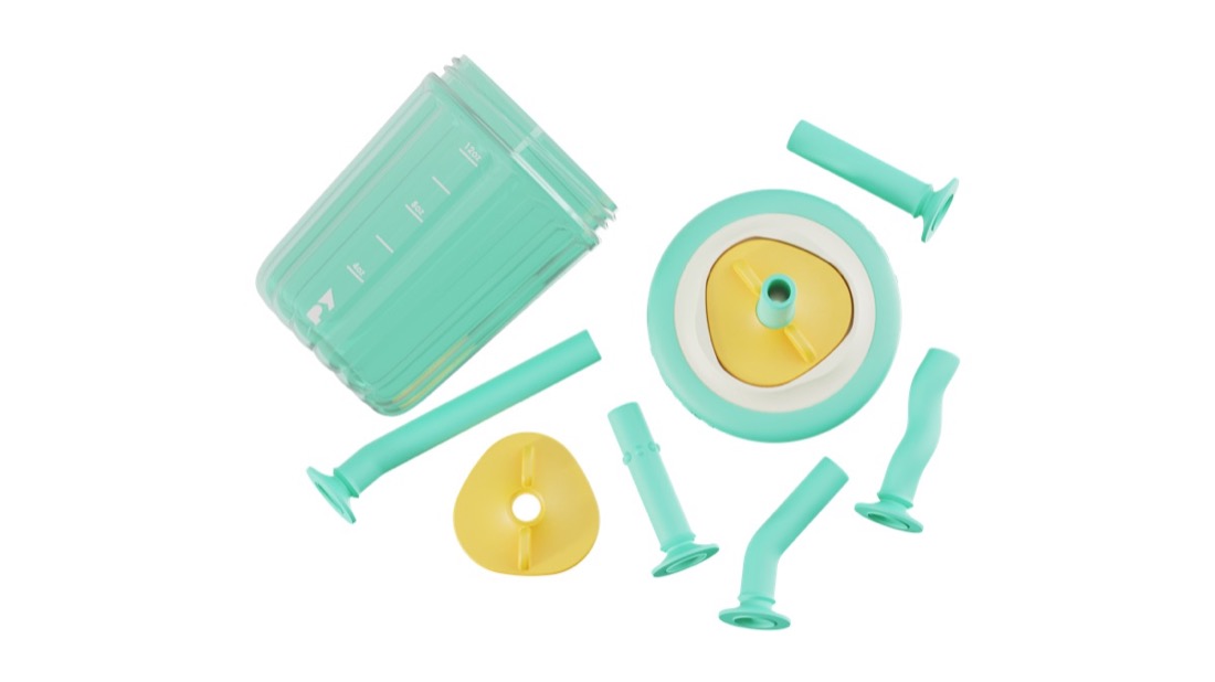Poki Yoki cup shown disassembled into all its parts