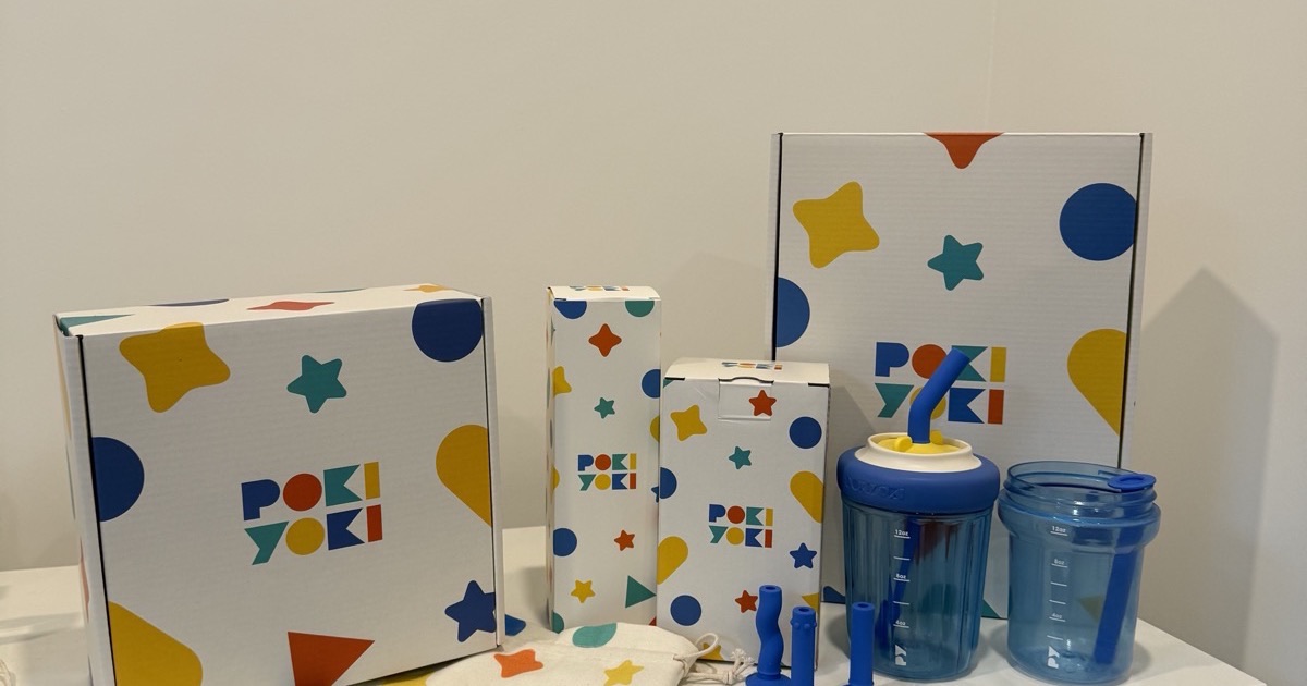 Poki Yoki systems in their branded packaging with cups, straws and a storage bag